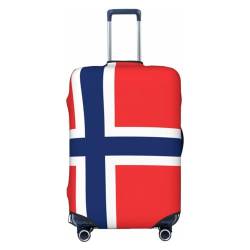 CHRYSM Gepäckabdeckung North Dakota State Flag Cover Protector Anti-Scratch Suitcase Cover Fits 18-32 Inch Suitcase S, Norwegische Flagge, Large, Art Deco von CHRYSM