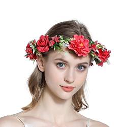 CHSEEO Blumenkranz Blumenkrone Damen, Künstliche Simulationsblume Krone Verstellbarer Girlande Photo Requisiten für Damen Braut Brautjungfern Haarschmuck Hochzeit Zeremonie Festival Party Strand #11 von CHSEEO