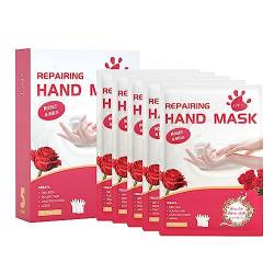 Handmaske, 5 Paar Feuchtigkeitshandschuhe, Handschuhe für die Handpflege Pflegende Regenerierende Peeling-Maske für Trockenes Altern und Rissige Hände, Hand Mask für Frauen und Männer von CHSEEO