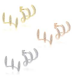 3 paar Gebogene Ohrringe，Ohrclip Ohrring Kubischer，Ohrringe Schmuck Für Frauen Und Mädchen. von CHUANGOU