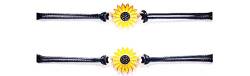 CHUANGOU 2 Stück Sonnenblumen Verstellbares Armband Armband Schmuck für Damen von CHUANGOU