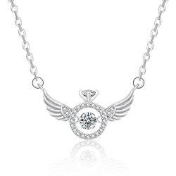 CHUANGOU Halskette Flügel Silber Halskette Damen Mit Flügel Engel Anhänger von CHUANGOU