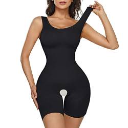 CHUMIAN Body Shaper Damen Figurformend Shapewear Bauchweg Stark Formend Shaping Bodysuits Nahtlose Formende Bodys Mieder Taillenformer Lange Beine Formbody Bodyformer (XS-S, Schwarz) von CHUMIAN