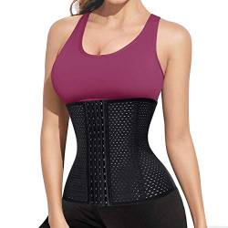 CHUMIAN Damen Taillenformer Sports Waist Trainer Corset Mieder Unterbrust Korset Bauch Weg Body Shaper für Gewichtsverlus Taillenmieder (Schwarz B, S) von CHUMIAN