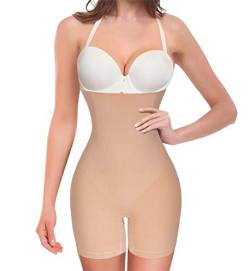 CHUMIAN Figurformende Unterwäsche für Damen, hohe Taille, Shapewear, Seamless Body Shaper, Beige XL/XXL von CHUMIAN