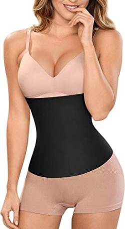 CHUMIAN Korsage Bauchweg Damen Waist Trainer Korsett Postpartum Belly wrap Bauchband Taillenformer Shapewear Unterbrust Corsage bauchweggürtel (Schwarz, M) von CHUMIAN