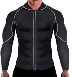 CHUMIAN Sauna-Sauna Herren Neopren Fitness Langarmshirt für Sauna Sudore Tanktop Body Shaper XL Schwarz von CHUMIAN