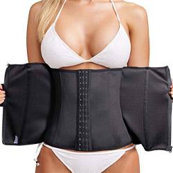 CHUMIAN Unterbrust Korsage Damen Taillenformer Waist Trainer Gürtel Korsett Bauch Body Shaper Corsage Bauchweggürtel für Gewichtsverlust (S, Schwarz) von CHUMIAN