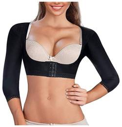 Chumian Damen Oberarme Schlanker Shaper Post Chirurgisch Kompression Ärmel Haltungskorrektur Figurformende Shapewear Körperhaltung Korrektor Nahtlose Shaping-Effekt Top, Schwarz, M von CHUMIAN