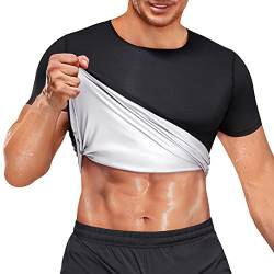 Herren Abnehmen Weste Schweiß Sauna Effekt Thermo Sauna Shirt Shaper Tank Top Fitness Shirt Schwitzweste (Schwarz, L) von CHUMIAN