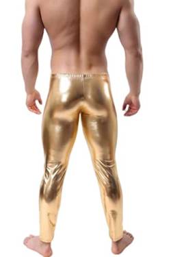 CHUNNUAN Herren Mode Gold Silber Schwarz Nachtclub Skinny Hose Herren Slim Leggings Kompressionshose Fitness Hose für Mann - L, von CHUNNUAN