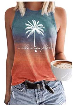 Damen Mandala Vintage Grafik Racerback Tank Tops Sommer Casual Loose O-Neck Tanks Weste Urlaub Klassische Passform Shirt Cami, Einfach Mehrfarbig, 3X-Groß von CHUNTIANRAN