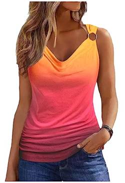 Racerback Tank-Tops für Damen mit Mandala-Grafik, Vintage-Sommertop, lässiges, lockeres Rundhals-Top, für Urlaub, klassische Passform, Cami-Top, Groß von CHUNTIANRAN