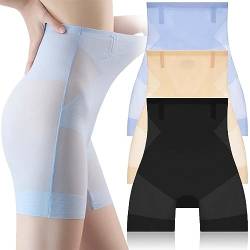 CHUSHEN Ultra Slim Tummy Control Hip Lift Panties 3PCS Cool Seamless Ice Fabric Cool Shapewear High-Waist Underwear (3Pcs-A,L(55-60kg)) von CHUSHEN