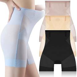 CHUSHEN Ultra Slim Tummy Control Hip Lift Panties 3PCS Cool Seamless Ice Fabric Cool Shapewear High-Waist Underwear (3Pcs-B,L(55-60kg)) von CHUSHEN