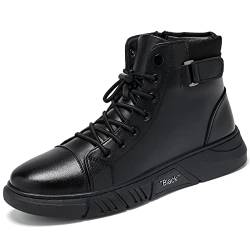 CHUUMEE Herren Italienische High Top Kaschmir Leder Stiefel Herren Mode Casual Oxford Schuhe, Schwarz , 39 2/3 EU von CHUUMEE