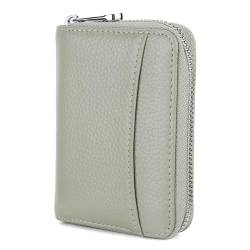 CHUYIX Geldbörse Damen RFID Wallets Kreditkartenetui Blocker Schutzhülle Karte Echtleder Vintage Damenbörse Geldbörse Mini Portemonnaie Portemonnaie Leder Mini Simple Fashion Kleine Geldbörse von CHUYIX