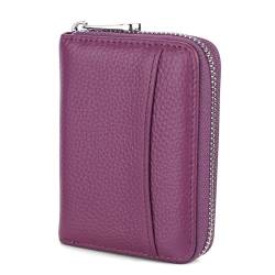 CHUYIX Geldbörse Damen RFID Wallets Kreditkartenetui Blocker Schutzhülle Karte Echtleder Vintage Damenbörse Geldbörse Mini Portemonnaie Portemonnaie Leder Mini Simple Fashion Kleine Geldbörse von CHUYIX