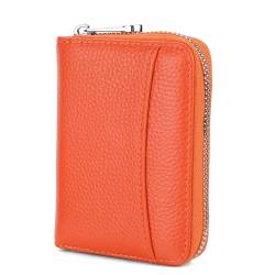 CHUYIX Geldbörse Damen RFID Wallets Kreditkartenetui Blocker Schutzhülle Karte Echtleder Vintage Damenbörse Geldbörse Mini Portemonnaie Portemonnaie Leder Mini Simple Fashion Kleine Geldbörse von CHUYIX