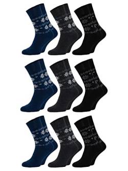 Chili Lifestyle 9 Paar warme THERMO SOCKEN aus BAUMWOLLE - dicke WINTERSOCKEN für Damen & Herren - DESIGNED in GERMANY, Größe:39/42, Farben:hellgrau. grau. anthrazit. weiß von CHiLI Lifestyle Socks