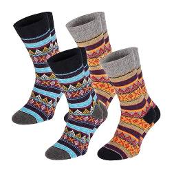 Chili Lifestyle Socks 4 Paar bunte Wollsocken. Unisex - warme Wollsocken Herren 43-46 Wolle Color Wollsocken Damen 39-42 dicke Wollsocken - extra warme Wintersocken von CHiLI Lifestyle Socks