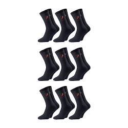 Chili Lifestyle Tennis Socken Herren und Damen, nachhaltige Baumwolle, Sport und Freizeit, 9 Paar, weiß, schwarz, 39-42/43-46, Farbe:schwarz-schwarz, Größe:39/42 von CHiLI Lifestyle Socks