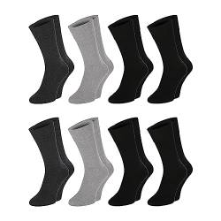 ChiliLifestyle Diabetiker Socken, 8 Paar, schwarz, grau, blau, Größe: 39-42 von CHiLI Lifestyle Socks
