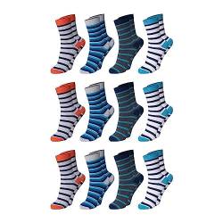 ChiliLifestyle Kindersocken Motiv Streifen, 12 Paar, Jungen, Mädchen, farbig, bunt, Baumwolle, strapazierfähig von CHiLI Lifestyle Socks