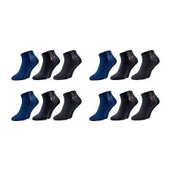 ChiliLifestyle Socken Classic Quarter Sneaker Kurzschaft, 12 Paar, Baumwolle für Damen und Herren, Sport und Freizeit, farbig, bunt von CHiLI Lifestyle Socks