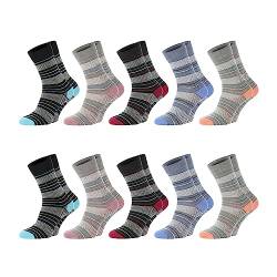 ChiliLifestyle Socken Streifen für Damen, 10 Paar Größe: 35-38 von CHiLI Lifestyle Socks