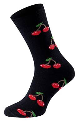 ChiliLifestyle Socks 1 Paar Geschenksocken mit witziger Banderole für Damen & Herren atmungsaktiv und nachhaltig produziert, Größe:41-45, Variante:Cherry von CHiLI Lifestyle Socks