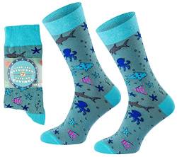 ChiliLifestyle Socks Motivksocken "Lass uns abtauchen" Größe 36-40 für Damen & Herren Tauchen Fische atmungsaktiv nachhaltig produziert von CHiLI Lifestyle Socks