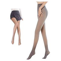 CICIYONER Damen Strumpfhosen Plüschstrümpfe Perfekt Beine abnehmen Gefälschte durchscheinend Warm Fleece Pantyhose -wärmende Thermostrumpfhose für Damen (Taille: 60-90cm, Grau/230g) von CICIYONER