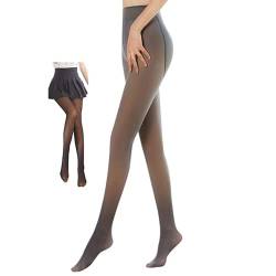 CICIYONER Damen Strumpfhosen Plüschstrümpfe Perfekt Beine abnehmen Gefälschte durchscheinend Warm Fleece Pantyhose -wärmende Thermostrumpfhose für Damen (Taille: 60-90cm, Schwarz) von CICIYONER