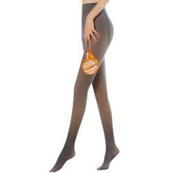 CICIYONER Damen Strumpfhosen Plüschstrümpfe Perfekt Beine abnehmen Gefälschte durchscheinend Warm Fleece Pantyhose -wärmende Thermostrumpfhose für Damen (Taille: 60-90cm, Schwarz/230g) von CICIYONER