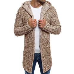 CICIYONER Herren Oberteile, Herren Oberteile, Herren Mit Kapuze Solide Stricken Graben Mantel Jacke Strickjacke Lange Ärmel Outwear Bluse von CICIYONER