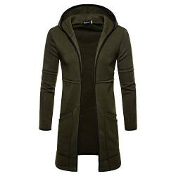 CICIYONER Herren Oberteile, Mode Herren Mit Kapuze Solide Graben Mantel Jacke Strickjacke Lange Ärmel Outwear Bluse von CICIYONER