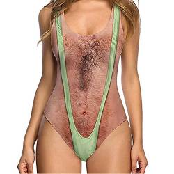 CICIYONER Monokini Bademode Frauen Sexy High Cut Einteiliger Badeanzug Lustiger Badeanzug von CICIYONER