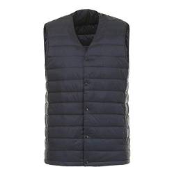 CIDCIJN Herren Daunenweste,Herren Ultraleichte Daunenweste Tragbarer Ärmelloser Mantel Mit V-Ausschnitt Winter Ohne Kragen Warmer Innenschuh Gepolsterte Outdoor-Gilets Körperwärmer, Navy, 3Xl von CIDCIJN