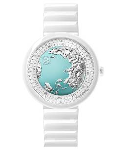 CIGA Design Automatik Uhr Damen - Blue Planet Ice Age U Serie Armbanduhr aus Keramik Modestil Saphirglas mit Armband aus Keramik und Silikon von CIGA Design