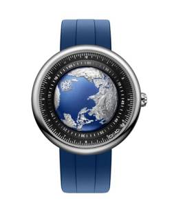 CIGA Design Automatik Uhr Herren - Blue Planet Armbanduhr mit Fluorkautschuk Armband(Edelstahl) von CIGA Design
