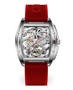 CIGADesign Z Series Automatische Armbanduhr, Skelett Edelstahl Analog Silber Tonneau Saphir von CIGA Design