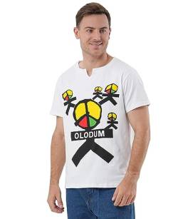 OLODUM Beat It Piano Peace Anti War-T-Shirt für Herren und Jungen - Weiß - XX-Small von CIGUO