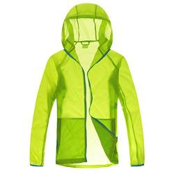 CIKRILAN Herren Ultra dünn Leicht Sommer Sonnenschutz Anti-UV Kapuze Jacke Outdoor Atmungsaktiv Quick Dry Jacke (XX-Large, Grün) von CIKRILAN