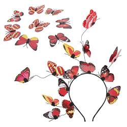 1 Satz Schmetterlings-stirnband Schmetterling Kopfschmuck Schmetterlings-kostüm-stirnbänder Schmetterlings-haarspange Monarchfalter-stirnband Plastik Frau Koreanisch von CIMAXIC