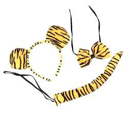 2 Sätze Zoo Tiere Ohren Stirnband Halloween Party Gef?lligkeiten Stirnband Mit Tigerohren Affenhaarband Kopfbedeckungen Für Halloween-kostüme Binden Suite Damen Schnüren von CIMAXIC