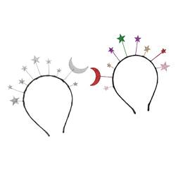 2St Sternenmond-Stirnband Glitzerstern-Stirnband Göttin Stirnband haarschmuck haar zubehör Glitzer Stirnband modische Stirnbänder Mond-Haarband für Star-Stirnband für Damen von CIMAXIC