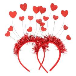 2St Stirnband -Stirnband für Haarband zum Valentinstag rotes Stirnband damen haarbänder Blumenmädchen-Kopfschmuck Weihnachtsschmuck stirnbänder erwachsene Pop von CIMAXIC