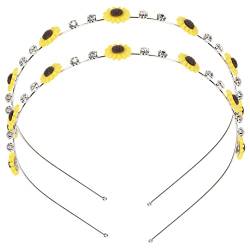 2st Sonnenblumen-stirnband Stirnband Für Frauen Sonnenblumenhaar Frauen Kopfbedeckung Sonnenblumen-stirnbänder Für Mädchen Rostfreier Stahl Fräulein Dünnes Stirnband Süss von CIMAXIC