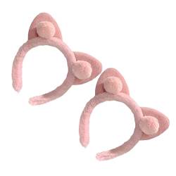 2st Stirnband Mit Katzenohren Spa-stirnband Maskerade-kaninchen-kopfbedeckung Kinder Haargummis Tierisches Hartes Haarband Kostümparty Dekoration Haarschmuck Mädchen Plüsch Bilden von CIMAXIC